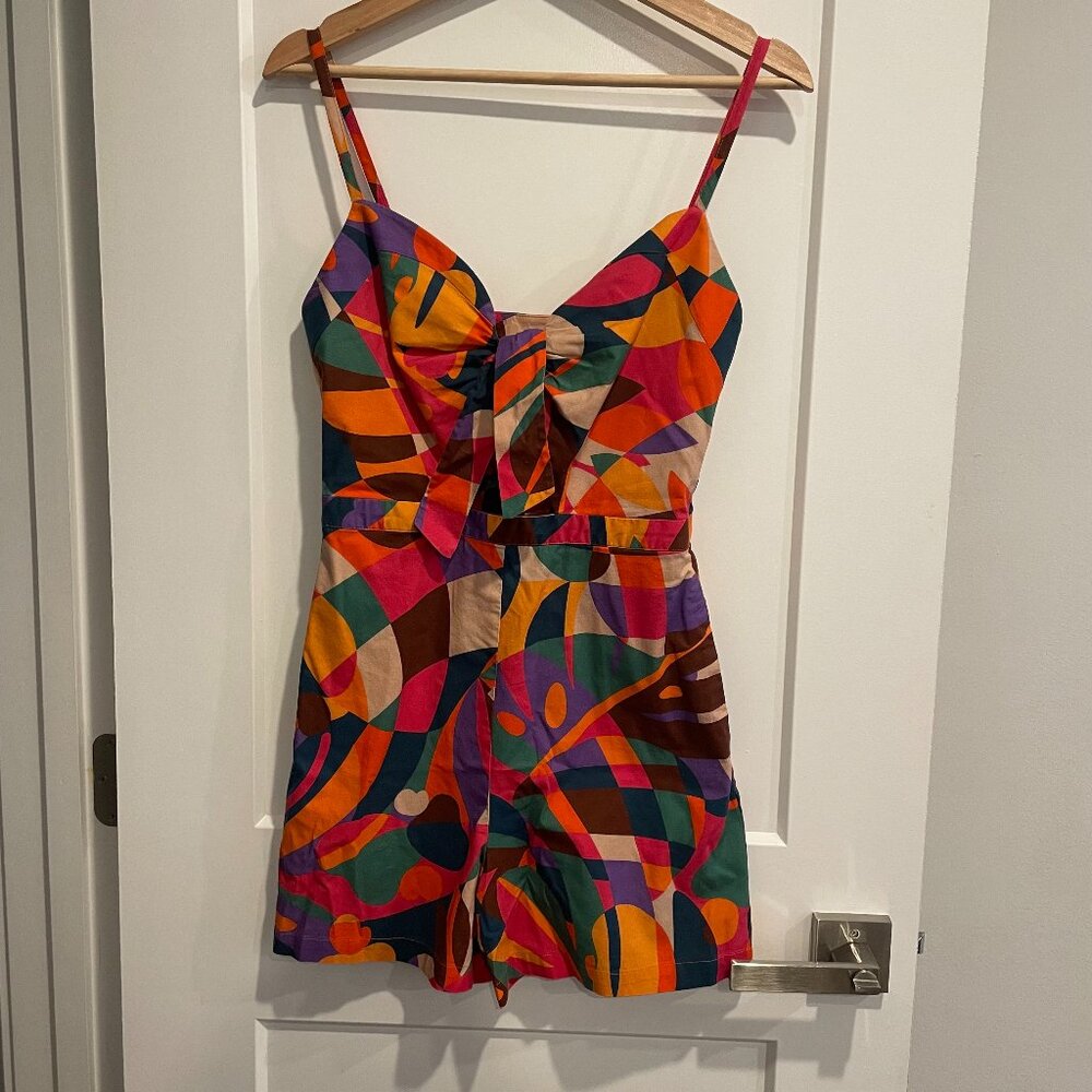 Farm Rio romper with cutout and bow